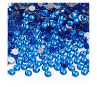 SS4-SS20 1440Pcs Glitter Glass Round Rhinestones Non Hotfix Crystal Nail Art Gems for Wedding Dress DIY Decoration for DIY Manicure Face Art(Capri Blue,SS8(2.3mm-2.5mm))