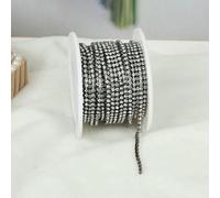 SS6-SS12 10yards Colorful Rhinestone Dense Chain Trim Sew On Glass Crystal Cup Chain Gule on Rhinestone Banding for DIY-GunBlack Crystal-SS8-2.5mm-10yards by roll