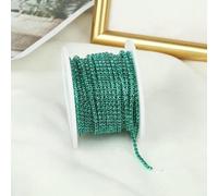 SS6-SS12 10yards Colorful Rhinestone Dense Chain Trim Sew On Glass Crystal Cup Chain Gule on Rhinestone Banding for DIY-Green Zircon-SS8-2.5mm-5yards