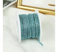 SS6-SS12 10yards Colorful Rhinestone Dense Chain Trim Sew On Glass Crystal Cup Chain Gule on Rhinestone Banding for DIY-Aquamarine-SS8-2.5mm-1yard