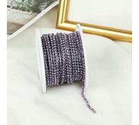 SS6-SS12 10yards Colorful Rhinestone Dense Chain Trim Sew On Glass Crystal Cup Chain Gule on Rhinestone Banding for DIY-Violet-SS8-2.5mm-5yards