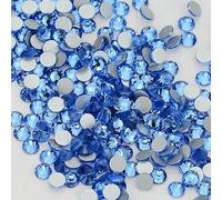 SS6-SS30 Glass Flatback Rhinestone Multi Color Blue Glitter Round Stones Rhinestones for Nail Art Fabric Clothing Decorating-Light Blue-SS8-1440Pcs