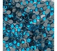 SS6-SS30 Glass Flatback Rhinestone Multi Color Blue Glitter Round Stones Rhinestones for Nail Art Fabric Clothing Decorating-Hotfix Indicolite-SS8-1440Pcs