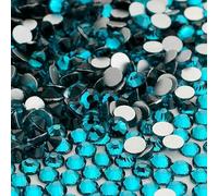 SS6-SS30 Glass Flatback Rhinestone Multi Color Blue Glitter Round Stones Rhinestones for Nail Art Fabric Clothing Decorating-Indicolite-SS20-1440Pcs
