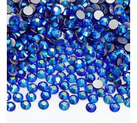 SS6-SS30 Glass Rhinestones Super Bright Crystal AB Non-hotfix Flatback Glue On 3D Stones for DIY Nail Art-Sapphire AB-SS12-1440Pcs