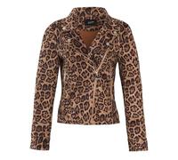 SS7 Womens Biker Jacket Faux Suede Leopard Black Coat Size 10 12 14 8 16 18 20 New