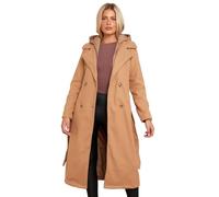 SS7 Womens Faux Wool Coat Maxi Length Jacket with Hood
