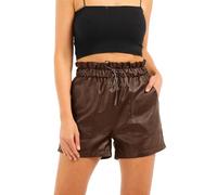 SS7 Womens High Waist Pu Faux Leather Shorts
