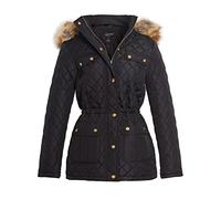 SS7 Womens Quilted Diamond Parka Coat Black