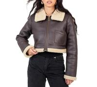 SS7 Womens Shearling Lined Aviator Jacket