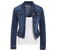 SS7 Womens Stretch Denim Button Detail Ladies Jacket Indigo Jean Jackets Blue Sizes 8-18 (22, Indigo)