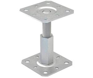 SS8 130mm X 100mm ( 5" X 4" ) Heavy Duty Galvanised Adjustable 100-150mm Elevated Post Base Support