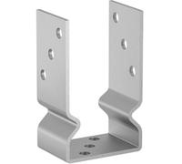 SS8 Bolt Down 71mm - 2.8" Silver ( Pack Of: 1 ) U Shape Galvanised Post Support Heavy Duty 4mm Fence Foot Base Bracket