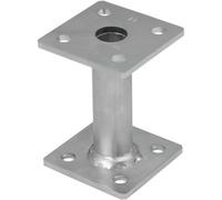 SS8 Bolt Down 80mm ( Pack Of: 2 ) Pergola Elevated Post Base Support Heavy Duty Galvanised 4mm Fence Foot Bracket - Fencing, Decking