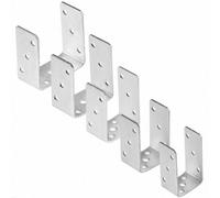 SS8 Bolt Down U Shape 71mm - 2.8" Silver ( Pack Of: 10 ) Galvanised Post Support Heavy Duty 4mm Fence Foot Base Bracket