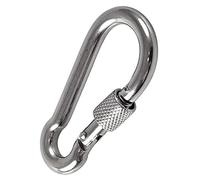 SS8® Carabiner 4x40mm (2 pcs) Locking Clip Hook Steel Heavy Duty Clips Lock Screw