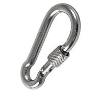 SS8® Carabiner 7x70mm (2 pcs) Locking Clip Hook Steel Heavy Duty Clips Lock Screw