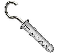 SS8 Ceiling Cup Hook (10pcs) with 10x50mm Plastic Plug Screw Hooks Type C for Home, Office and Outdoor use, Lighting Hook Racks