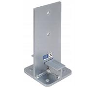 SS8 Fence Base Support Size: 120mm ( Pack Of: 1 ) Silver Brackets Concealed Shoe Heavy Duty Galvanised For Pergola, Bolt Down Feet