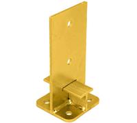 SS8 Fence Base Support Size: 90mm ( Pack Of: 4 ) Gold Brackets Concealed Shoe Heavy Duty Galvanised For Pergola, Bolt Down Feet