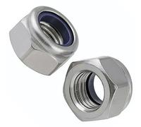 SS8 M14 (10 Pcs) Premium Locking Nuts Nylon Insert Lock Nut Steel Nyloc Din 985