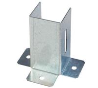 SS8 Post Support Size: 46mm - 1.8" Foot Galvanised Bracket ( Pack Of: 1 ) Open Shoe Heavy Duty For Fence Fixing