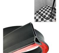 Ssamall Black Thick 5cm Shower Dam Shower Threshold Collapsible Water Barrier Self-Adhesive Shower Water Stopper Splash Guard Keeping Dry and Wet Separation for Bathroom and Kitchen (10 Meters)