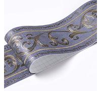 Ssamall Dark Blue Wallpaper Border Roll PVC Peel and Stick Waterproof for Kitchen Bedroom Study Hallway Entrance