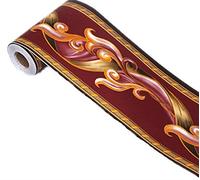 Ssamall Decorative Floral Wallpaper Border Peel and Stick Border Red Self Adhesive Wall Decal for Livingroom Bedroom Bathroom 10cmx10m