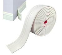 Ssamall Flexible Wall Base Moulding Trim, Peel and Stick Rubber Baseboard Molding,3Inch Wide Flexible Molding Vinyl Wall Base Cove Base (White, 8 Meter)