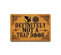 SSanyyL Definitely Not A Trap Door 00 Initiative Doormat Funny Housewarming Gift Monogram Non-Slip Rubber 23.6 Inch x 15.7 Inch