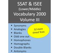 SSAT & ISEE (Lower/Middle) Vocabulary 2000 Volume III
