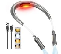 SSAWcasa Book Lights for Reading in Bed at Night, Rechargeable Heated Neck Lamp, Portable Hands Free Bendable LED Light Around Neck for Crochet Knitting Crafts Cross Stitch Sewing Needlework Gift