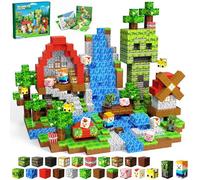 SSAWER Magnetic Blocks, 100PCS Magnetic Building Blocks, Stacking Magnets for Kids, STEM Constructions Magnet Blocks for Boys Girls Age 3+, Christmas Birthday Gifts(Green Forest)