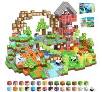 SSAWER Magnetic Blocks, 150PCS Magnetic Building Blocks, Stacking Magnets for Kids, STEM Constructions Magnet Blocks for Boys Girls Age 3+, Christmas Birthday Gifts (Bamboo Forest Castle)