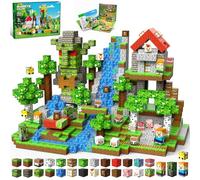 SSAWER Magnetic Blocks, 150PCS Magnetic Building Blocks, Stacking Magnets for Kids, STEM Constructions Magnet Blocks for Boys Girls Age 3+, Christmas Birthday Gifts(Villager Woods)