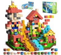 SSAWER Magnetic Blocks, 48PCS Magnetic Building Blocks, Stacking Magnets for Kids, STEM Constructions Magnet Blocks for Boys Girls Age 3+, Christmas Birthday Gifts (Lava Forest)