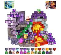 SSAWER Magnetic Blocks, 48PCS Magnetic Building Blocks, Stacking Magnets for Kids, STEM Constructions Magnet Blocks for Boys Girls Age 3+, Christmas Birthday Gifts (Cave Exploration)