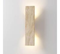 SSBHDM 12.6 Inch Rectangular Yellow Travertine Wall Sconce, Vintage Farmhouse Style Wall Light, LED Light Source Natural Stone Wall Lamp, Restaurant Living Room Bedroom Decoration Light Fixtures