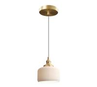 SSBHDM E27 Base Single Head Chandelier, Industrial Style Ceramic Pendant Lamp Lampshade, Flush Mount Ceiling Hanging Light, Living Room Bedroom Corridor Decoration Lighting Fixtures