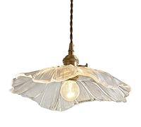 SSBHDM Flush Mount Ceiling Lighting Fixtures,Creative Personality Glass Hanging Lamp Lampshade,Retro Style Lotus Leaf-shaped Chandelier,Hotel Corridor Porch Decoration Pendant Light