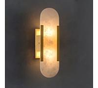 SSBHDM G9 Light Source Marble Wall Light, Natural Stone Wall Lamp, Nordic Style Alabaster Wall Sconce, Bedroom Living Room Balcony Wall Mounted Lighting Fixtures