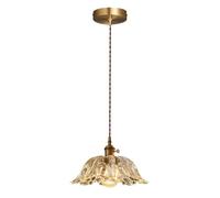 SSBHDM Nordic Retro Style Metal Glass Chandelier,Height Adjustable Metal Pendant Light,E27 Base Single-head Hanging Lamp,Living Room Corridor Decoration Lighting Fixtures