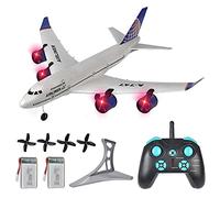 SSBHDM RC Plane Simulation A-747 Passenger Aircraft 2.4GHZ Rc Aircraft Glider, 360° Rollover Automatic Gyroscope Balance Airplane, 3-channel Fixed-wing RC Drone Toy With LED Searchlight