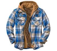 SSBZYES Mens Shirts Mens Long-Sleeved Shirts Thick Cotton-Padded Clothes Large Size Shirts Plaid Long-Sleeved Loose Hooded Jacket Jackets Long-Sleeved Shirts Sky Blue, XL