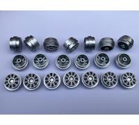 SSC 20 Wheels Replacement Kit for Scalextric Slot Cars, Repair Kit Compatible for Touring/GT Cars, Spare Rim for Slot Cars, DIY Slot Car Accessories Kit