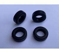SSC 4 Front Wheels Tyres for Scalextric Slot Cars, Super Grip Slick Replacement Tyres Spare Accessory, Compatible with C75, C94 & 190 SL FJ Mercedes, Body Fixing Tyre Set