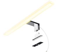 SSC-LUXon LINA Bathroom Mirror Light 50 cm LED Warm White 230 V - Bathroom Lamp Mirror Lamp Shiny Silver 3-in-1 Mirror Lighting Furniture Light Mirror Cabinet
