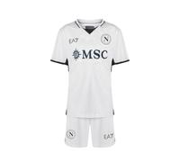 SSC NAPOLI Junior Away Match Set, EA7 Official Product, Replica Football Jersey and Shorts for Children 2024/2025-4 Years