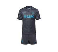 SSC NAPOLI Junior Third Match Set, EA7 Official Product, Replica Football Jersey and Shorts for Children 2024/2025-14 Years